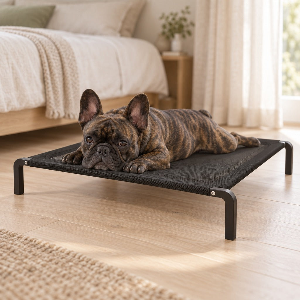 Le chien s'étale à plat