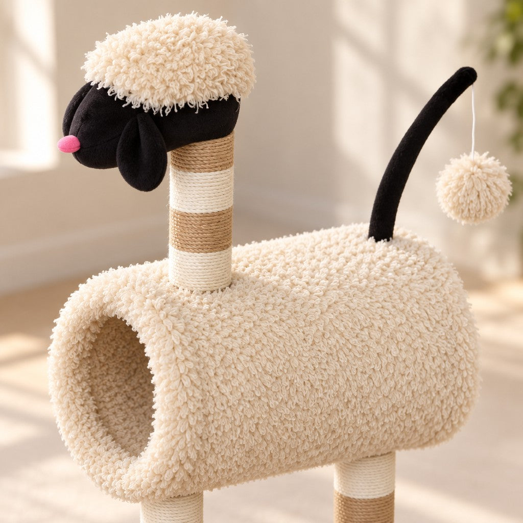 Une tête de mouton, une queue, un pompon