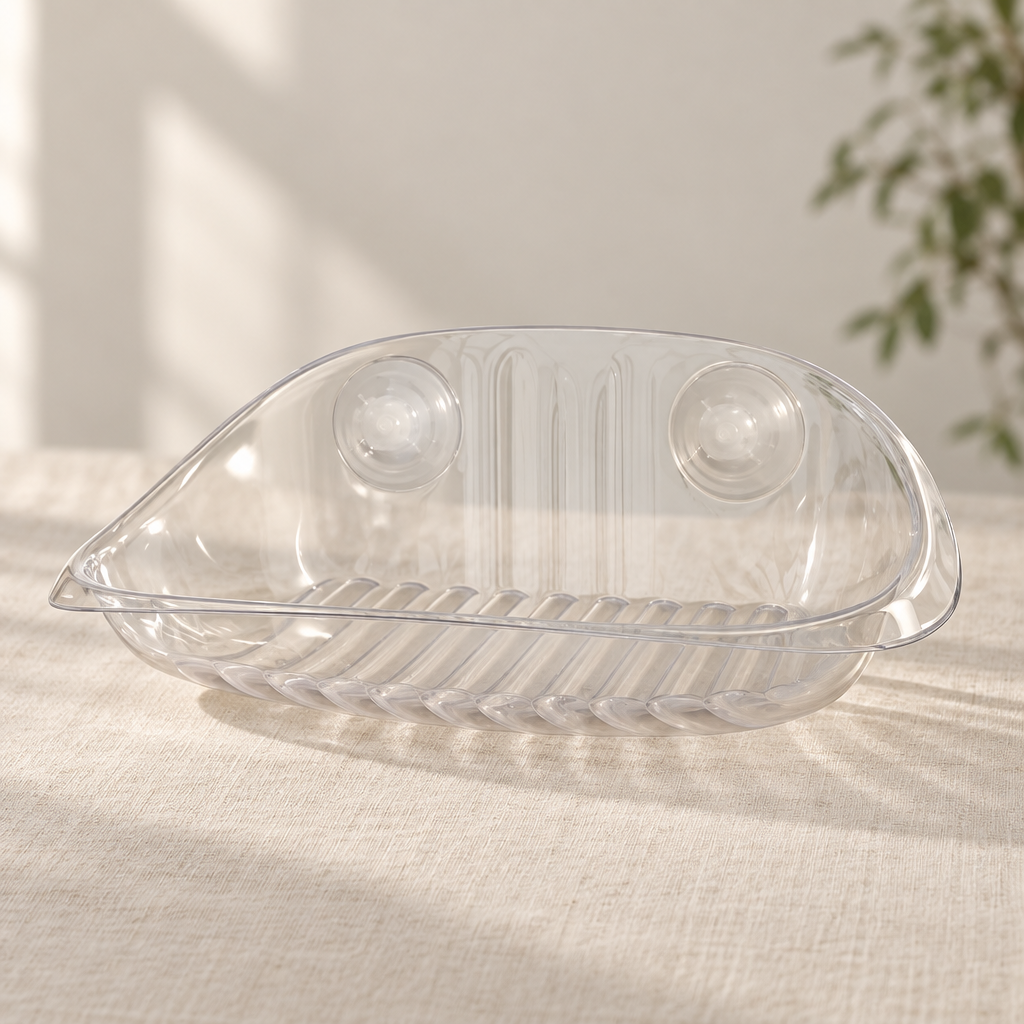 Le hamac transparent posé seul sur une toile de lin