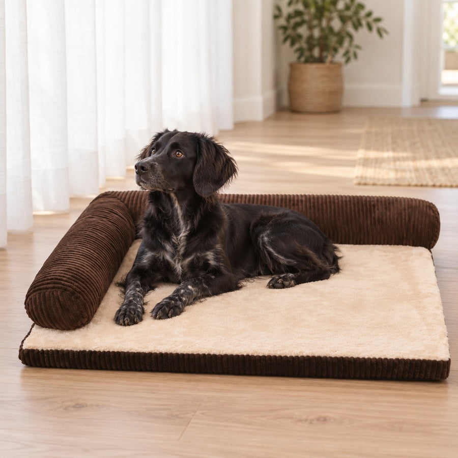 Coussin en L Hermine – Brun