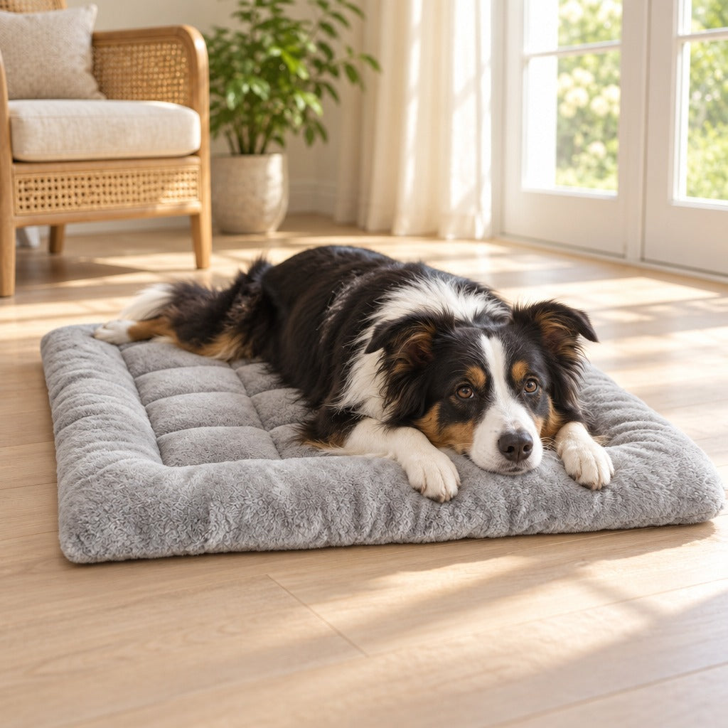 Le chien monte de plain-pied